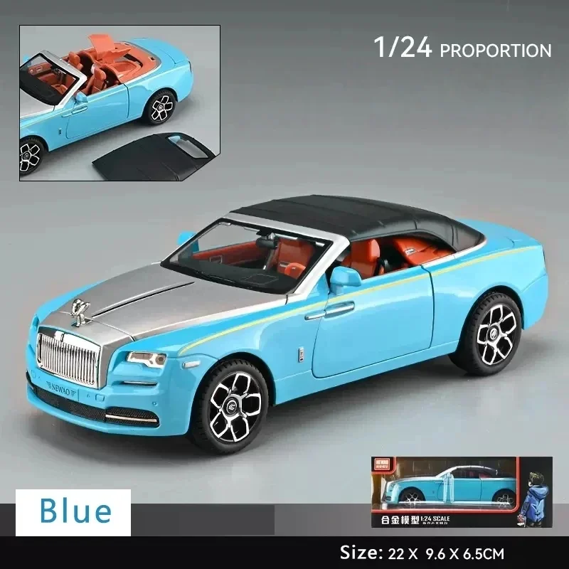 Modèle de voiture Dawn en alliage de Simulation, voiture de sport Convertible, son et lumière, jouets à tirer, voiture de Collection pour garçon, cadeau