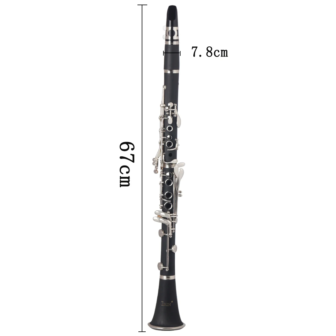 IRIN IN560 Bb Clarinet 17 Keys 6 Rings Ebonite Body Black Silver Keys Oxford Cloth Clip Case Kit for Stage Exam Practice Live