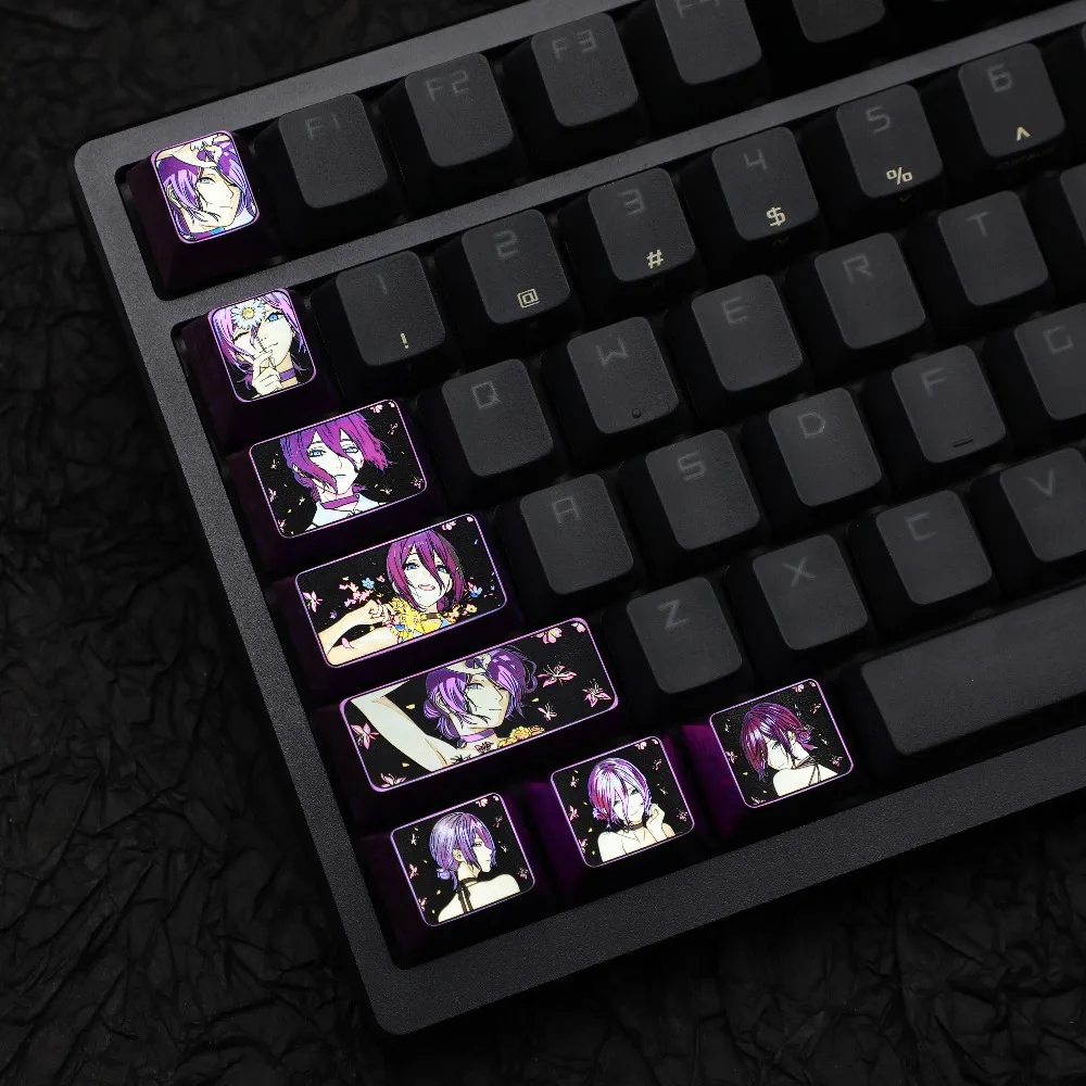 Reze Metal Keycaps Titanium Alloy Personalized Anime Keycaps ESC/Tab/Caps/Shift/Enter Cartoon Artisan KeyCaps Gamer Accessory