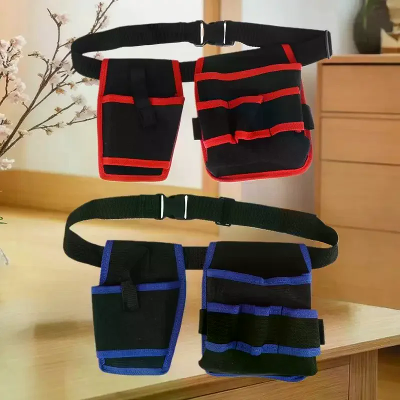 360 Rotating Electrician Tool Bag Waterproof Adjustable Waist Belt Pouch Multiple Pockets Wear-resistant Tools Storage Bag
