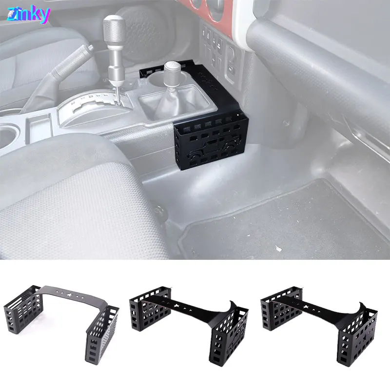 Zinky Car Central Storage Box for Toyota FJ Cruiser 2007 - 2021 Gear Storage Basket Trim Black Aluminum Alloy Storage Accessorie