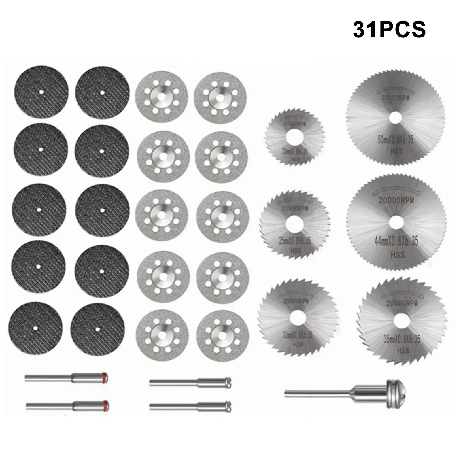 

Набор лезвий для мини циркулярной пилы, 31 шт., шлифовальный круг, режущий диск для Dremel, аксессуары, вращающиеся инструменты для резки металла
