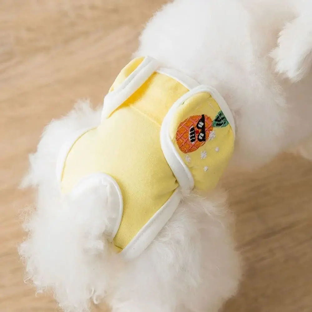 

Fruit Print Pet Physiological Pant Embroidery Leak-proof Dog Diapers Comfortable Breathable Pet Menstrual Panties