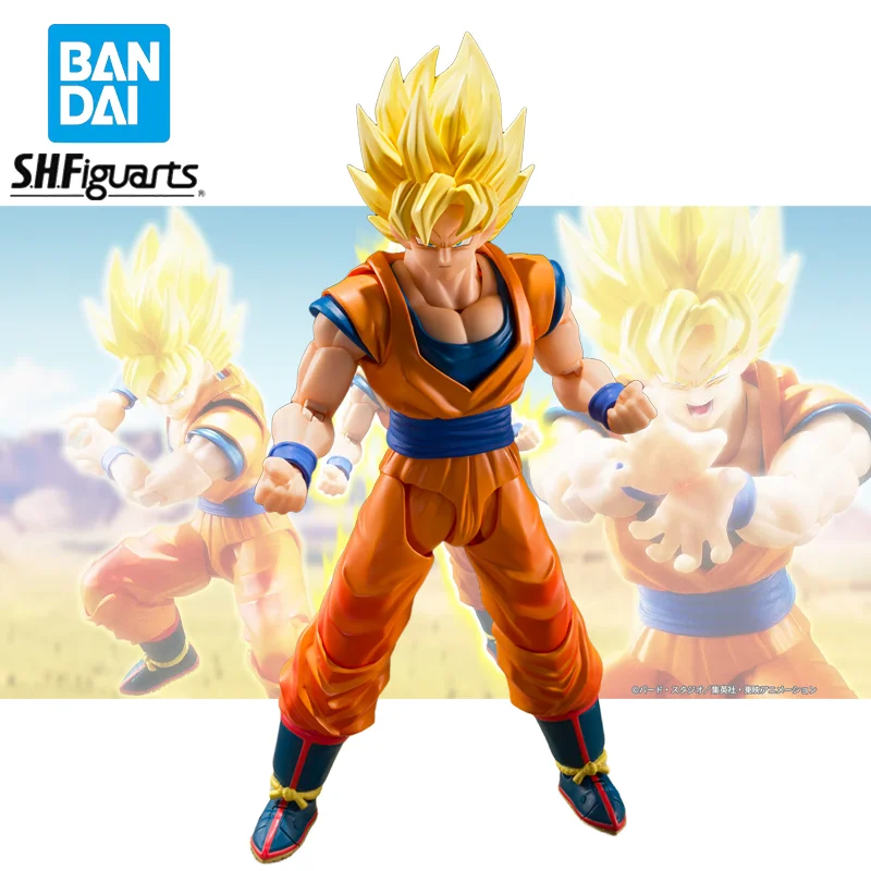 

DRAGON BALL Z Original BANDAI S.H.Figuarts Son Gokuu Super Saiyan Action Figures PVC Collection Model Ornament Desktop Boxed Toy