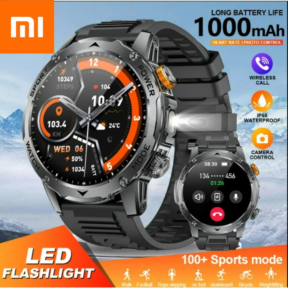 

Xiaomi Call Smartwatch 2025 Новинка для 1000 мАч AMOLED Смарт-часы Мужчины Спорт Фитнес Светодиодный фонарик 3ATM Водонепроницаемый BT