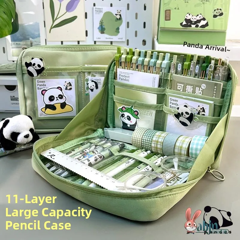 

Многофункциональный пенал-коробка Panda с большой вместимостью для школьных принадлежностей, для старшеклассниц и мальчиков, для начальной школы