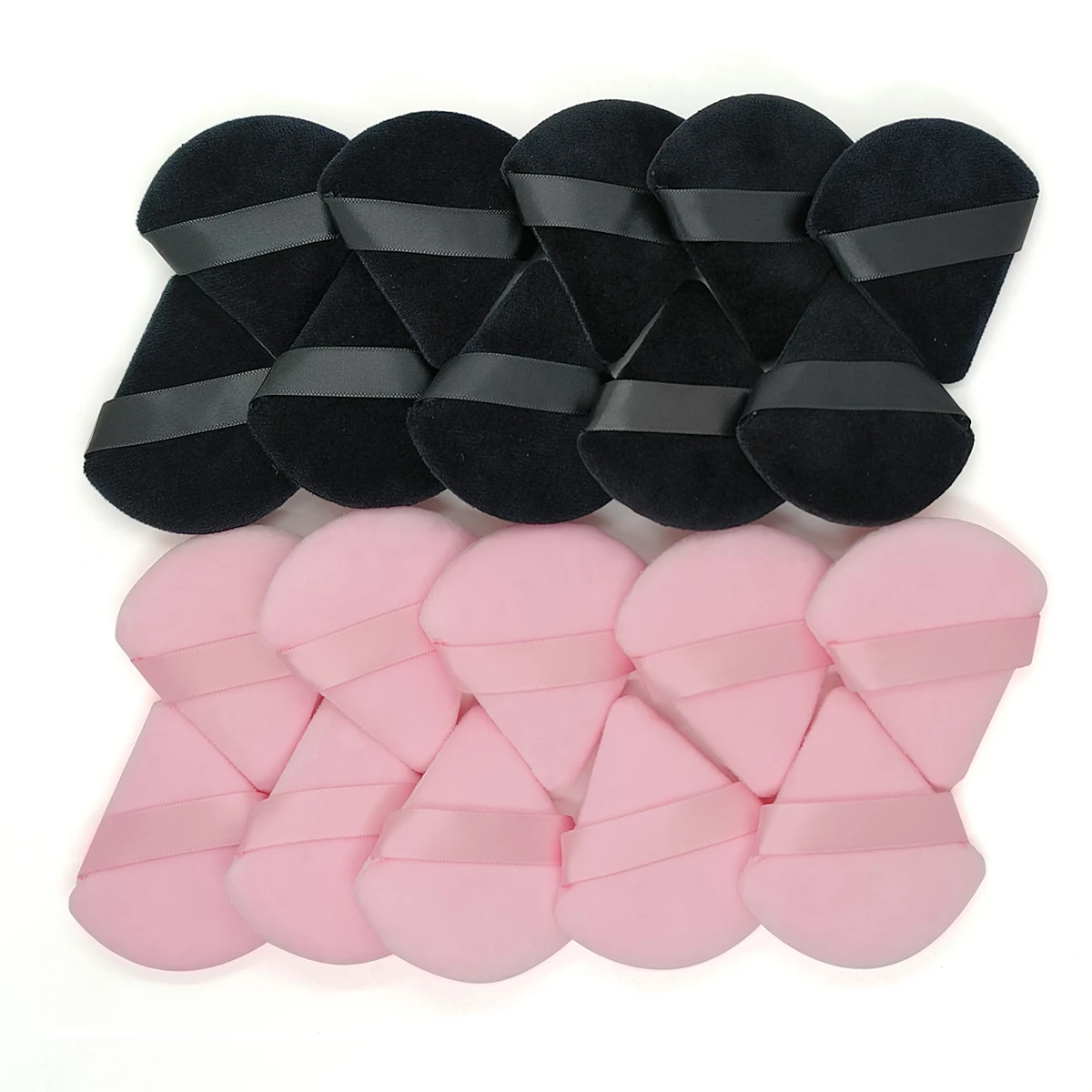 Wholesale 5Pcs Triangle Velvet Powder Puff Pizza Flours Mini Face Makeup sponge Cosmetics Washable Lightweight Makeup Puff Tools