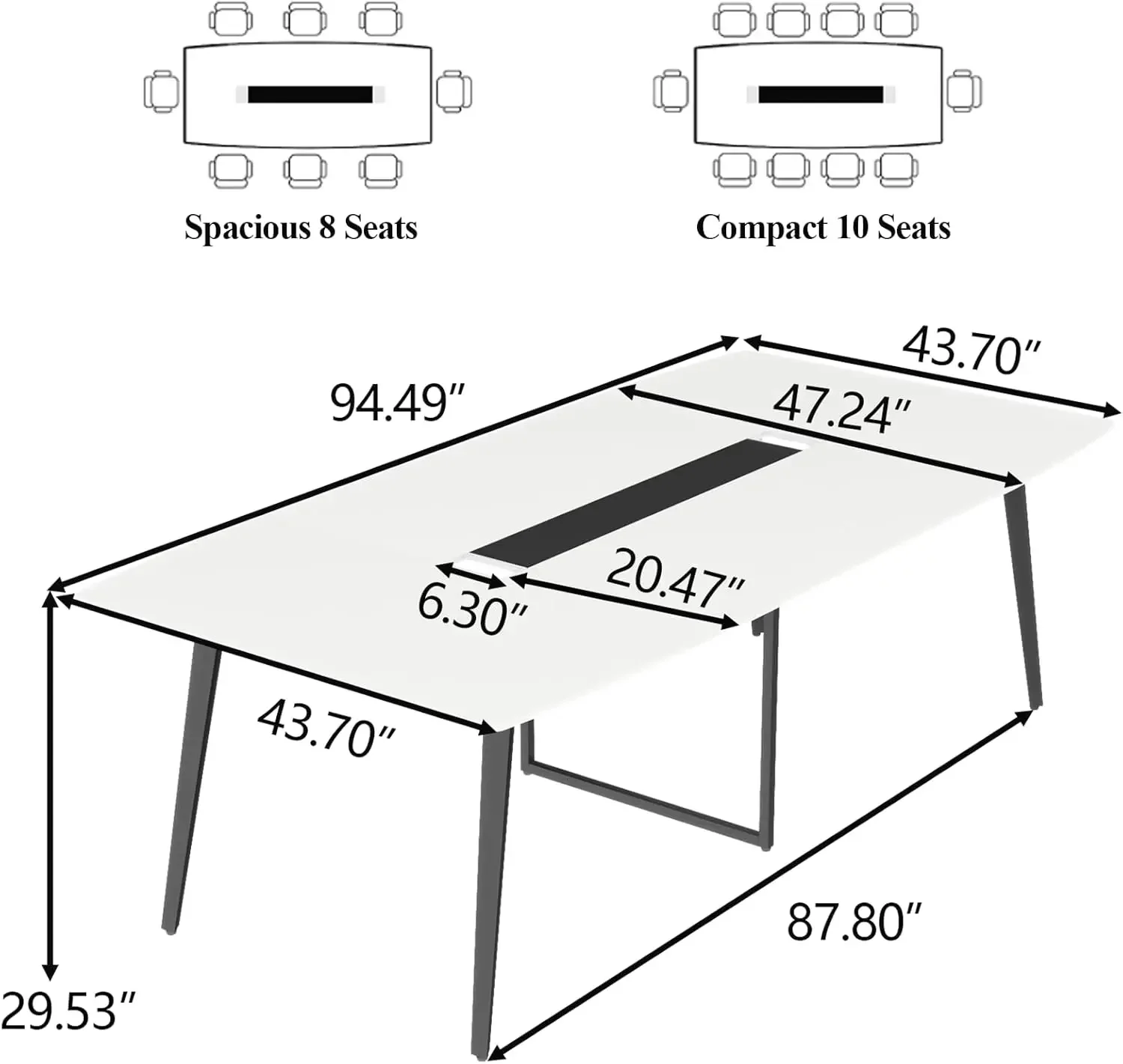 8FT Conference Table, 94.49