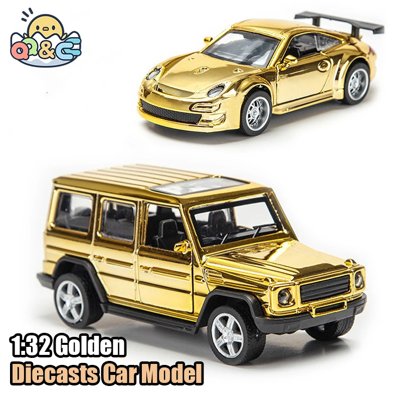 

1:32 Supercar Pull Back Alloy Car Model Golden Toy Diecasts Casting Door can Open Car Toys for Children Simulation Vehicle Gifts