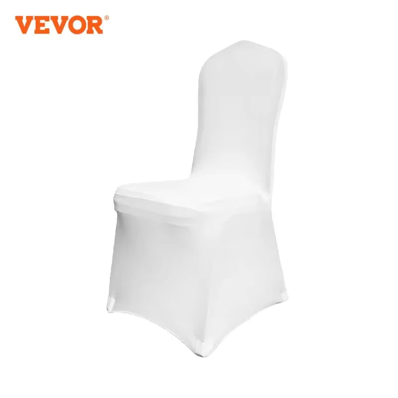 VEVOR Coperta Bianca per Sedia in Poliestere Spandex per Evento Nozze Festa Banchetto 50 Pezzi in Confezione Coprisedie da 50 Pezzi Bianco Elastico in Poliestere per Decorazione della Sedia