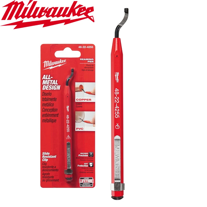 Milwaukee 48-22-4255 Reaming Pen Easy Deburring Copper Tubing PVC Slide Resistant Clip Portable Hand Tool