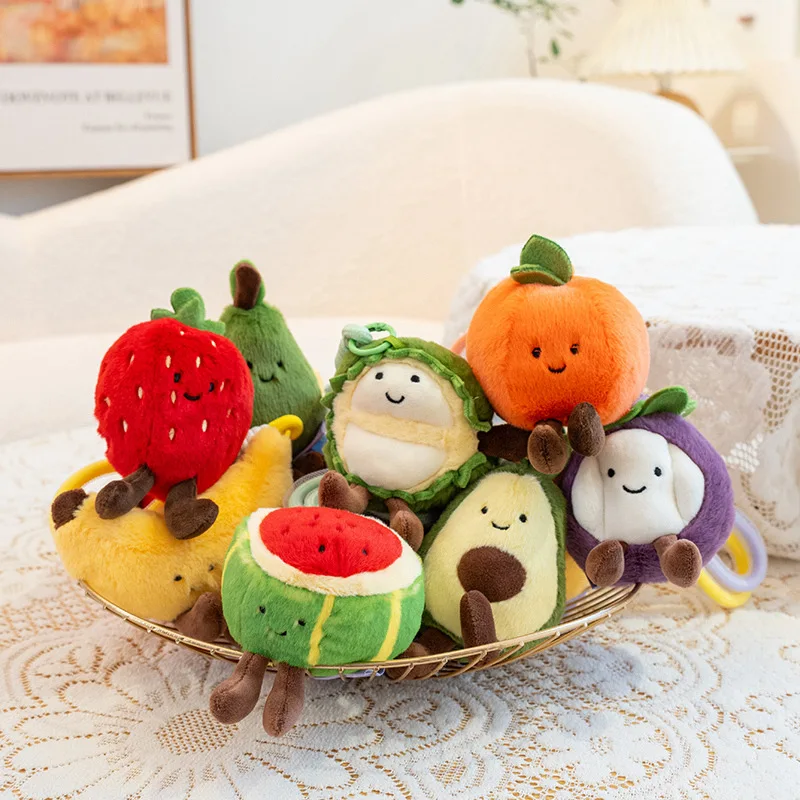エコフルーツペンダントドール アップル ドラゴンフルーツ パイナップル おもちゃ ドリアン ライチ ココナッツ ぬいぐるみ オレンジ ストロベリー キウイフルーツ ブルーベリー
