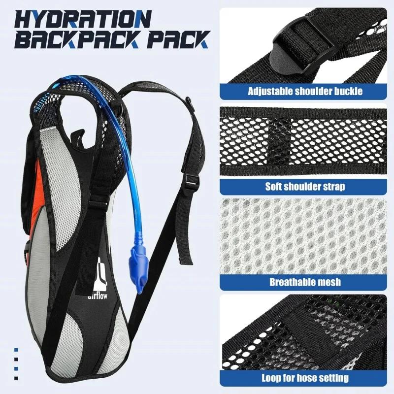 Mochila de hidratación con vejiga de agua de 2L, bolsa ligera para senderismo, deportes, ciclismo, escalada, hombre y mujer, nueva