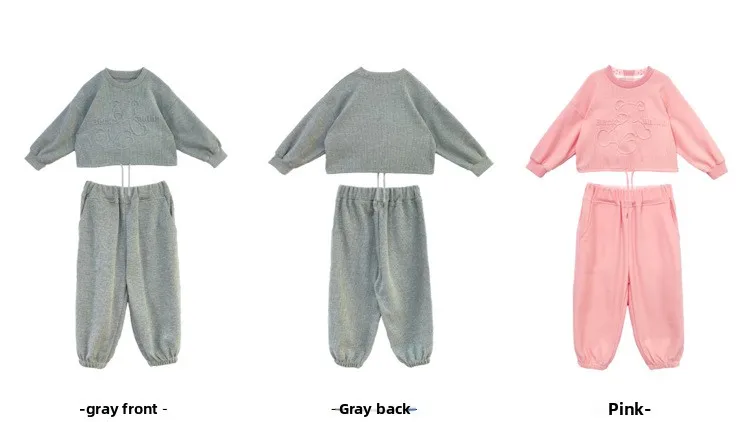 2026 Frühling Kinderkleidung Rundhals-Langarm-Pullover für Jungen und Mädchen Trendige Baby-Mode Kinderbekleidung 2-teilig – Detail 4