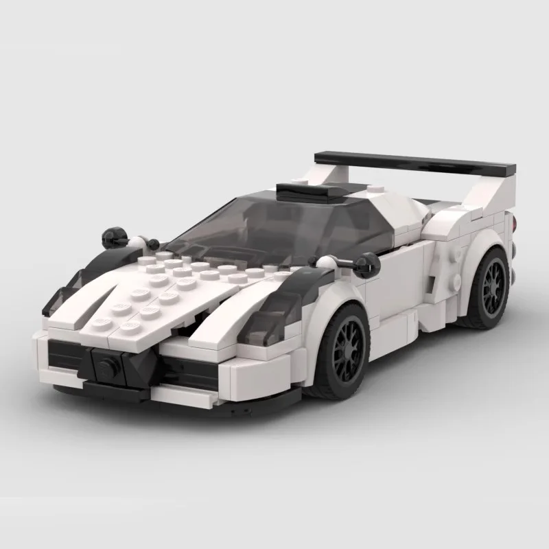 MOC-60842 Domestic Building Block Boys' White Cool Sports Car Toy Gift Puzzle Assembly Car Model Parts Pack