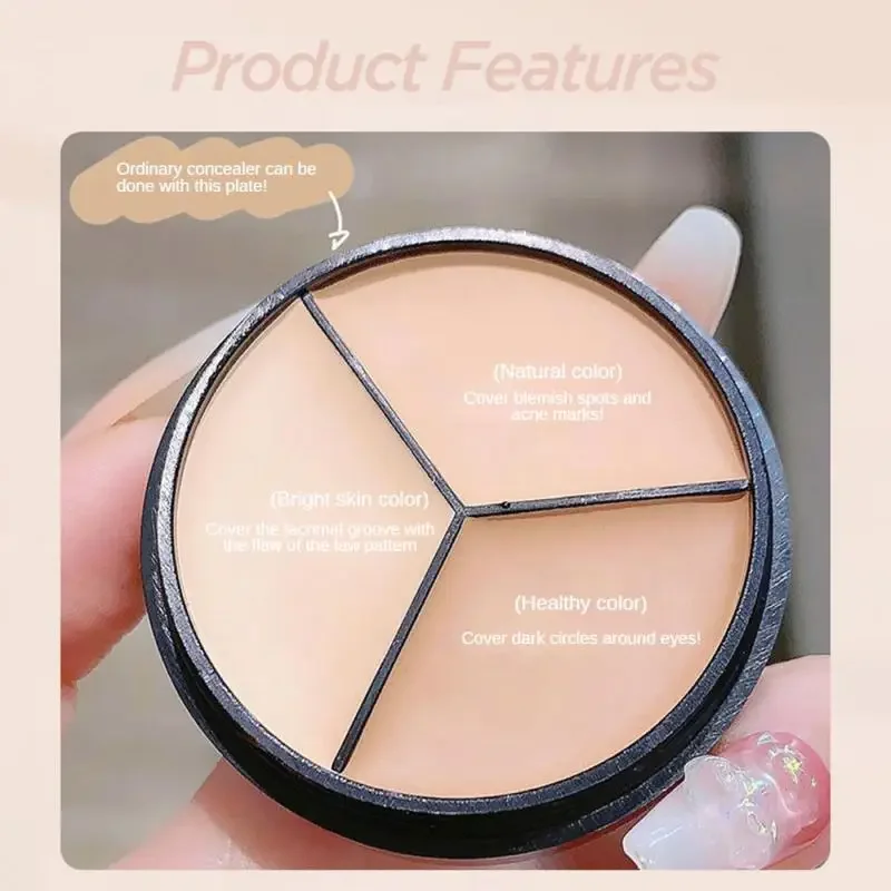 Heallor Concealer Foundation Acne Marks Anti-sweat Concealer Natural Color Face Waterproof Concealer Trimming Dark Circle Concea