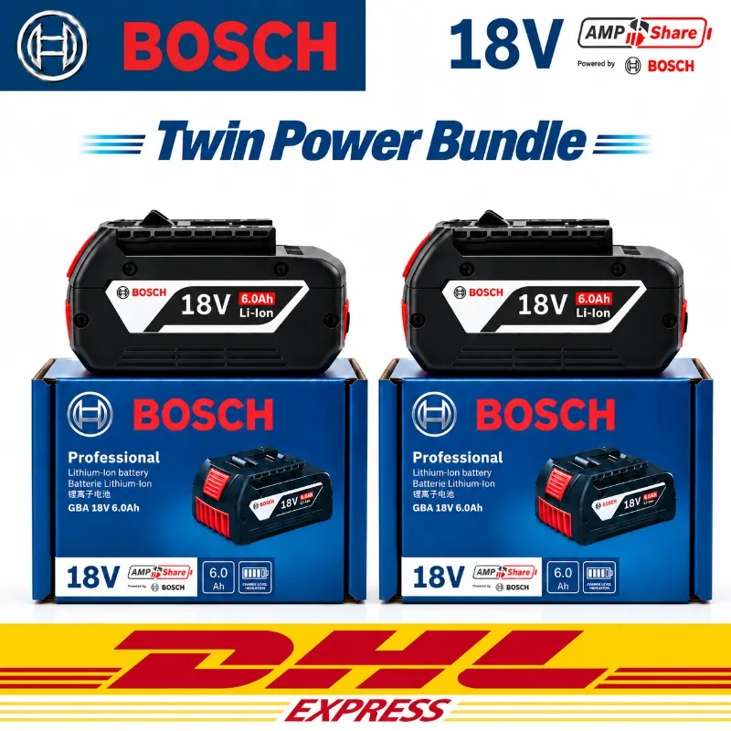 Original Bosch GBA 18V 6.0Ah Li-ion Battery Pack BAT609 BAT618 Rechargeable Replacement Battery for Bosch 18V Cordless Tools