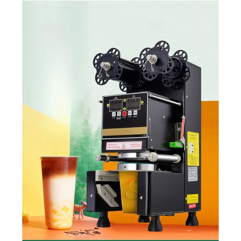 

110V volt sealing machine, commercial milk tea shop equipment, automatic soy milk sealing machine 240V milk tea cup sealing
