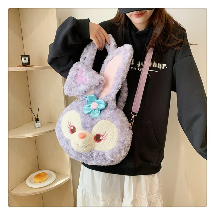 Disney Plush Tote Bag Kawaii StellaLou LinaBell Cute ShellieMay Duffy Cartoon Hand-held Crossbody Storage Bag Anime Accessories