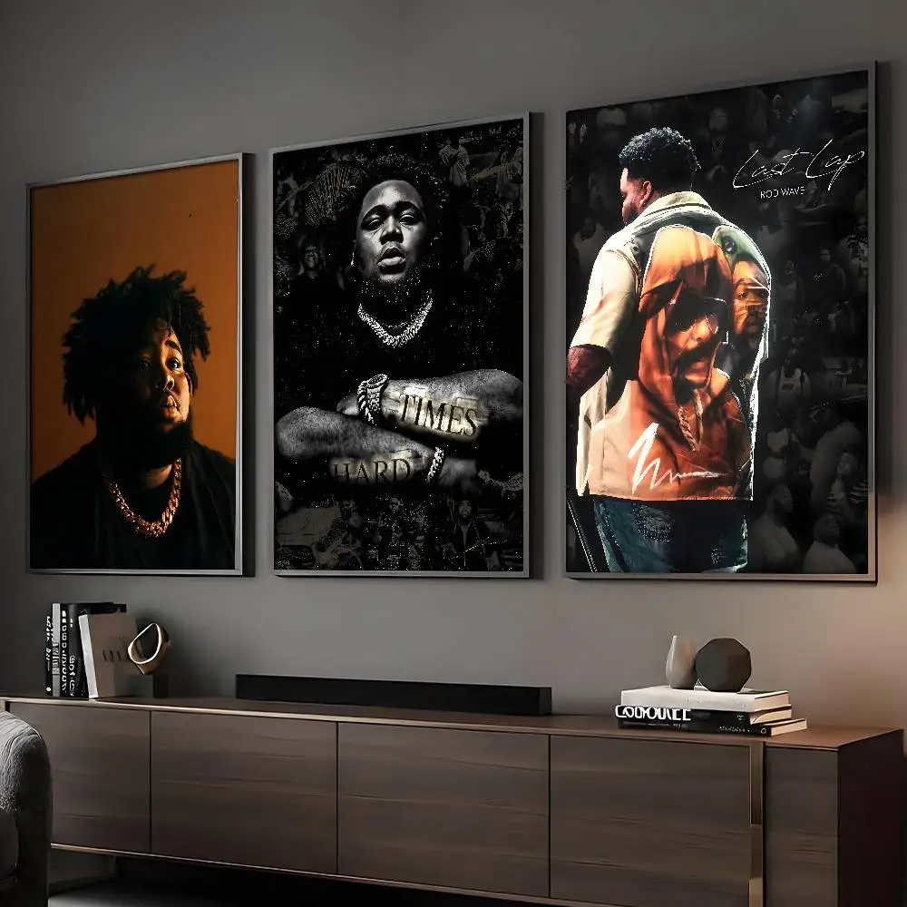 Póster de rapero Rod Wave Last Lap, arte HD, pared adhesiva, impermeable, decoración para el hogar, sala de estar y Bar