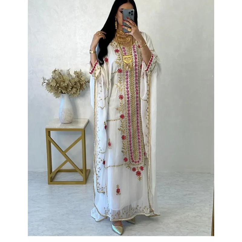 

Luxury Bedded Crystal Work Moroccan Kaftan Wedding Bridesmaid Dress