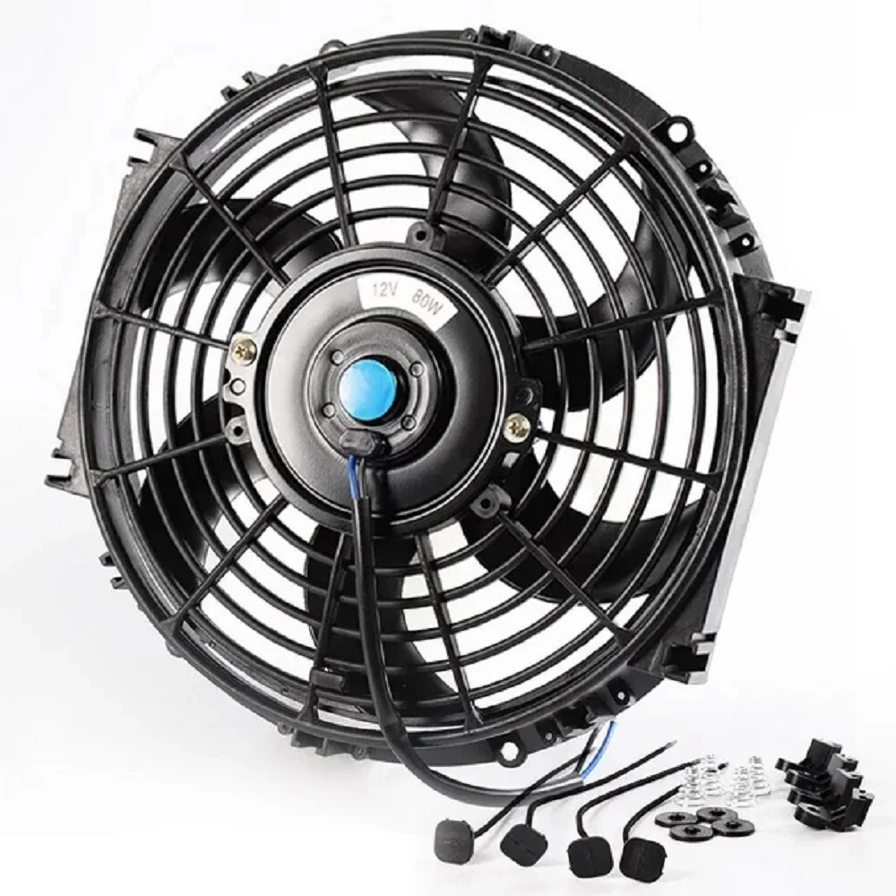

10" Mount Fan Fit For Universal Car Truck Slim Push Pull Electric Radiator Cooling 12V 80W