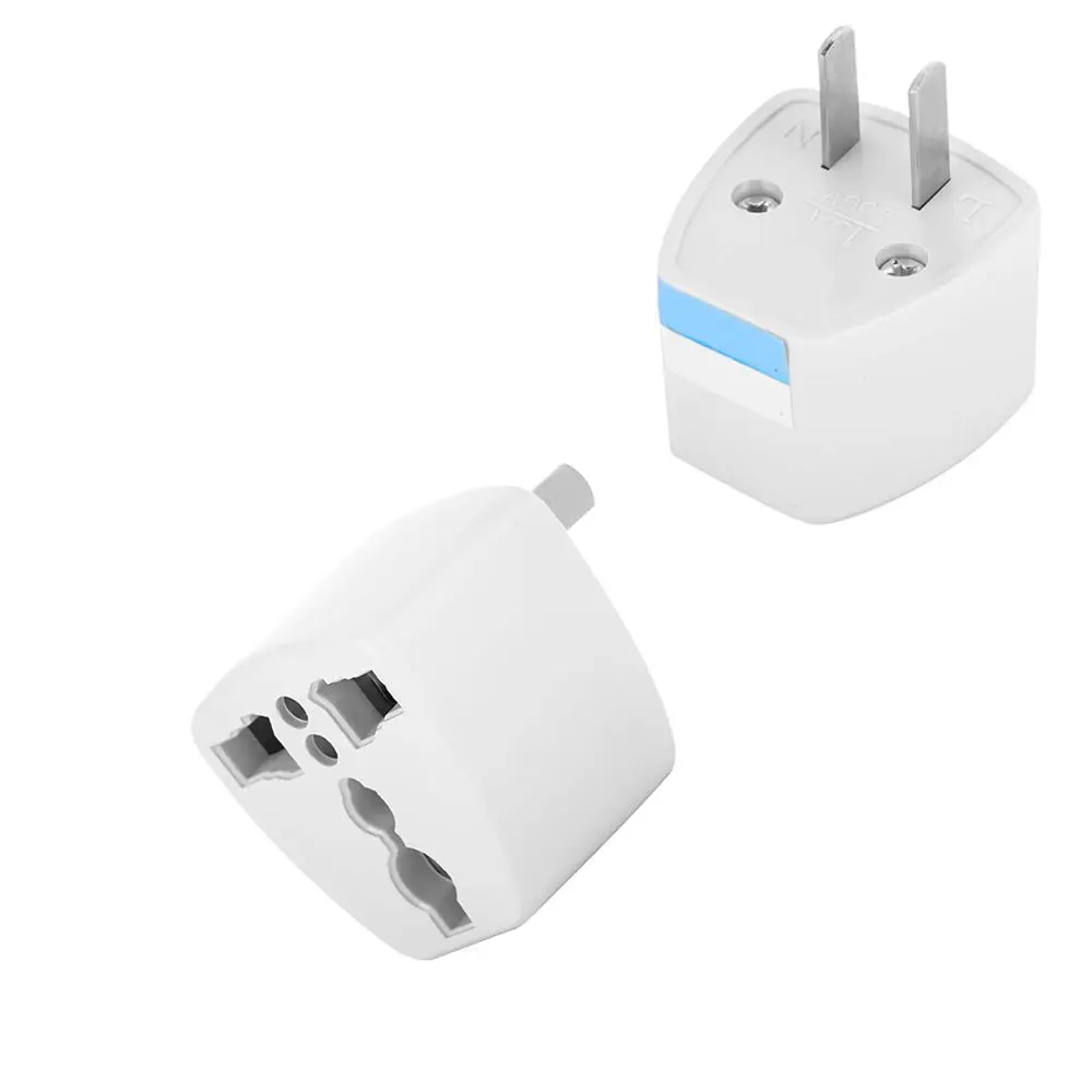 Universal 2 Pin US Plug Converter Adapter White 220V Power Plug Power Converter for Phones Household Appliances