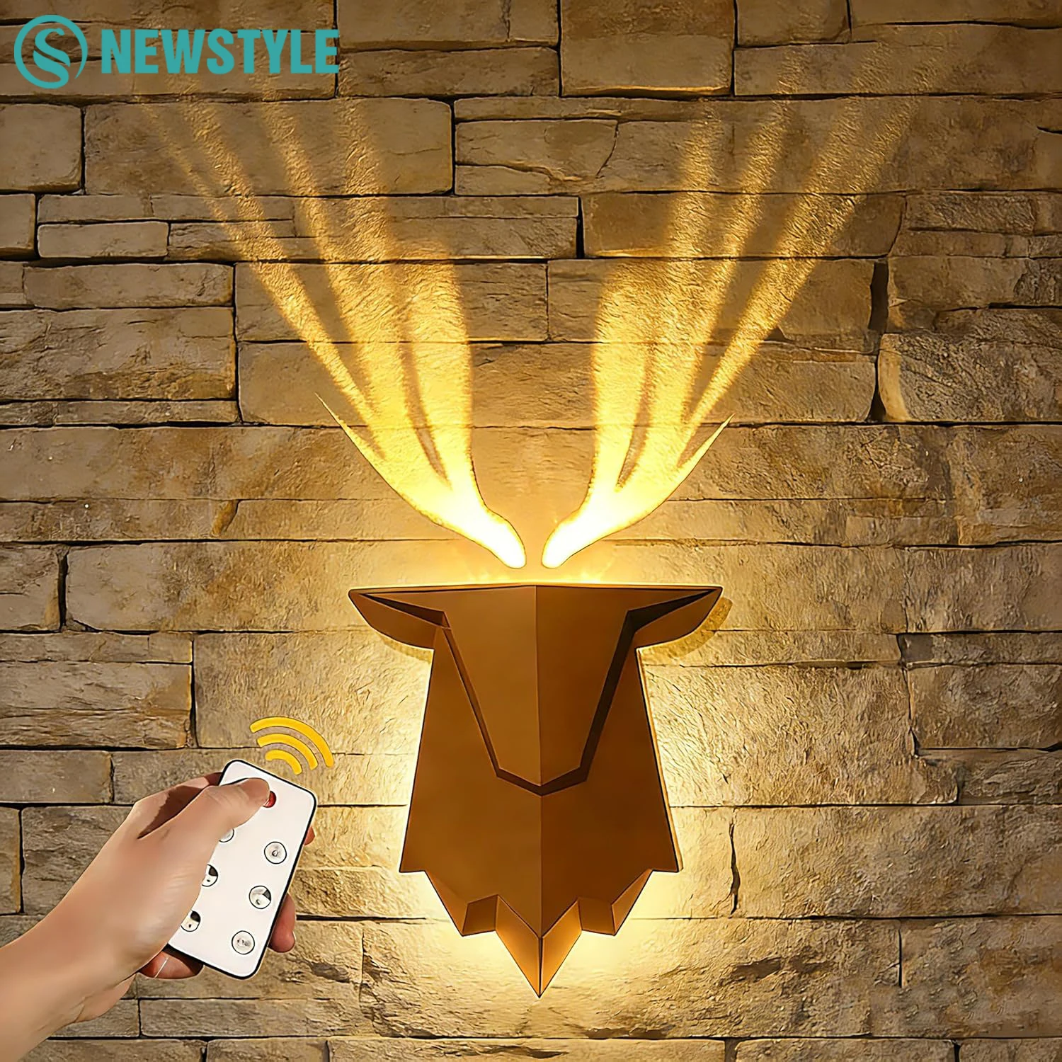 

Ночник-проектор «Тень оленя» с таймером и пультом ДУ, диммируемый, перезаряжаемый, для декора гостиной