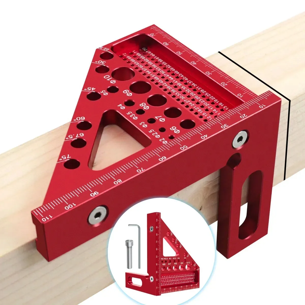 Carpenter Square - Multi-angle Set Square Precision T-square Aluminum Scribing Ruler for Woodworking, Construction and Engineers