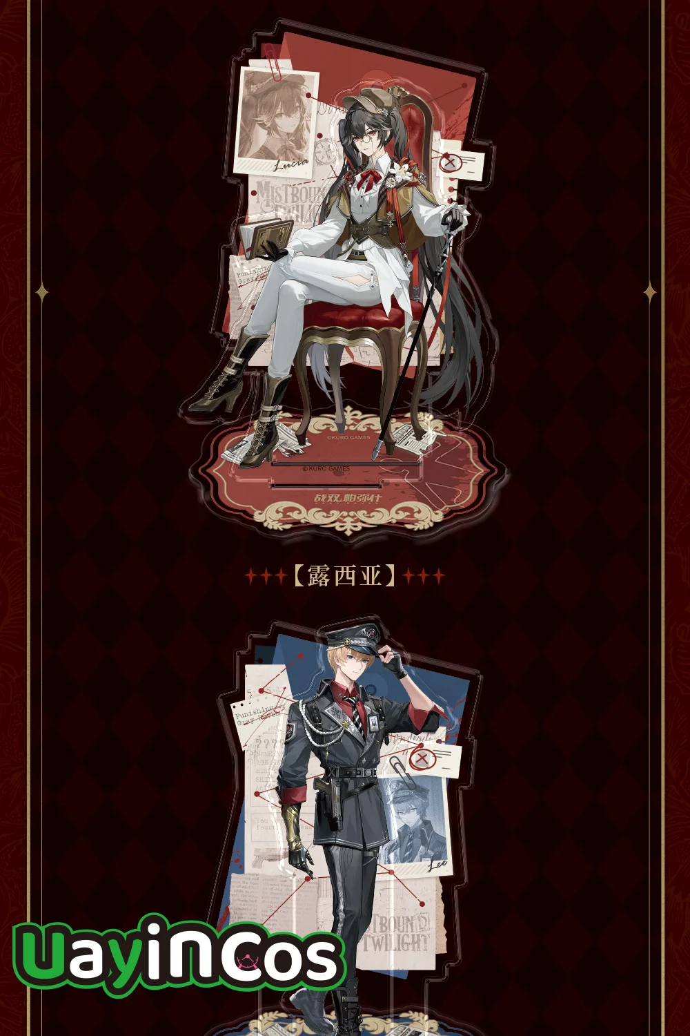 

Official Merch GRAY RAVEN：PUNISHING Lee Lucia Liv Acrylic Stand Ornament Mistbound Rwilight Theme Anime Game Toy Kids Gifts