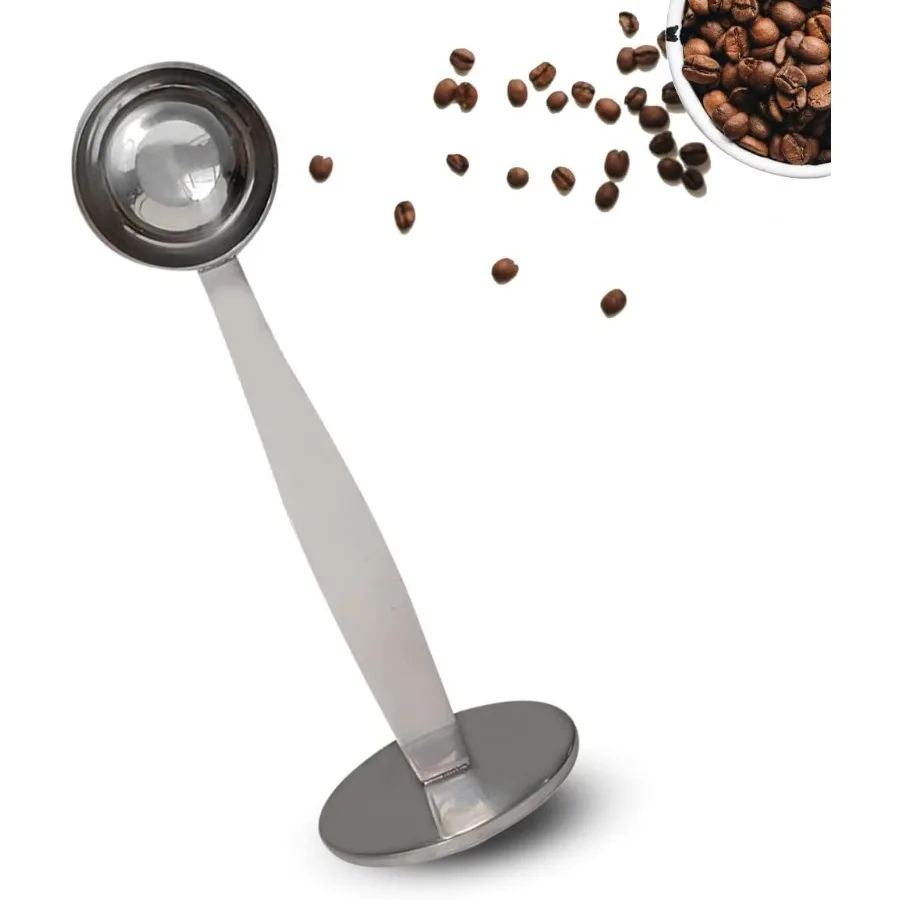 

2-in-1 Coffee Scoops 304 Stainless Steel Tablespoon Measure Spoon with Pressed Bottom for Coffee Bean Press Coffee Grinding Pre