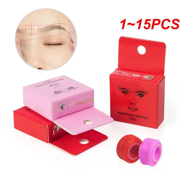 Marcador de cejas de hilo de tatuaje, regla de Línea de posicionamiento, maquillaje permanente, herramienta de marca G5h9, 1-15 piezas, 10m