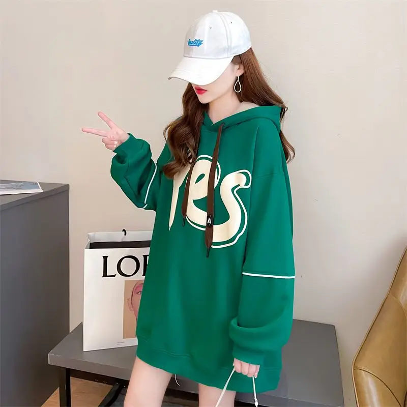 여성용 레터 프린팅 후드티, 저렴한 청소년 의류, 드롭쉬핑, 에모 플리스 여성 후드탑, 텍스트 포함