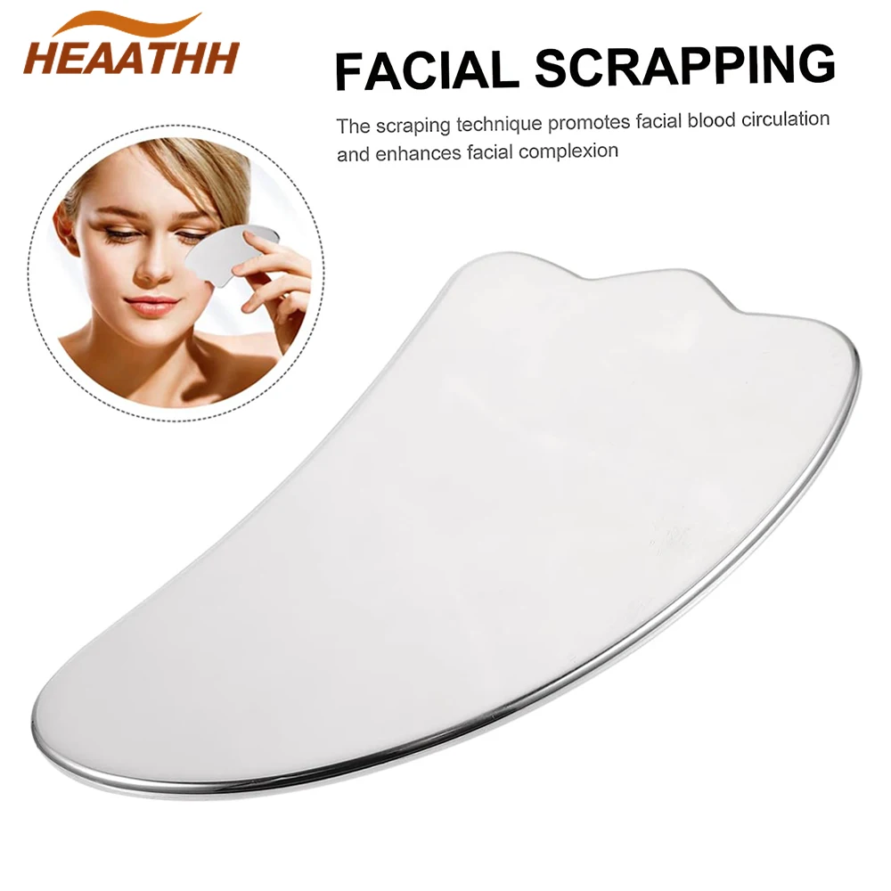 

Stainless Steel Guasha Scraping Massage Scraper Face Massager Tightening Cooling Gua Sha Eye Face Board SPA Body Massage Tool