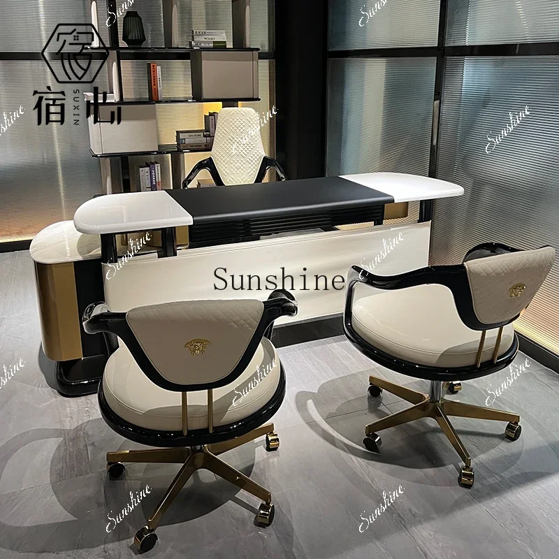 

Italian light luxury desk postmodern design high-end writing desk villa mansion study office TF