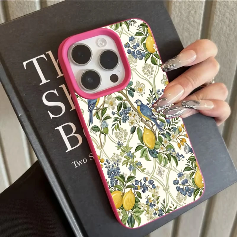 Lemon Trees Lichee Pattern Phone Case For iPhone 17 16 15 14 Pro Max 12 11 13 Pro 14 15 pro 16 Plus 17 Air Shockproof Soft Cover
