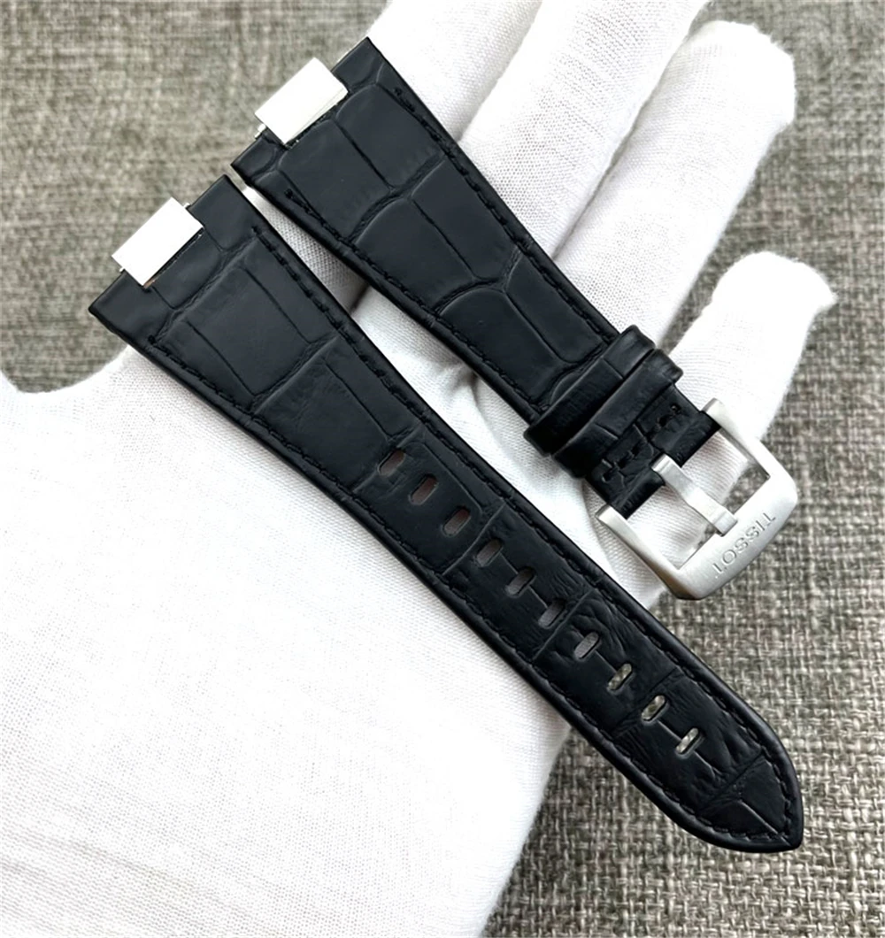 Genuine Leather Watchband for Tissot 1853 PRX series Strap Belt T137.407 T137.410 Convex End Men\'s Bracelet Wrist Strap Bracelet