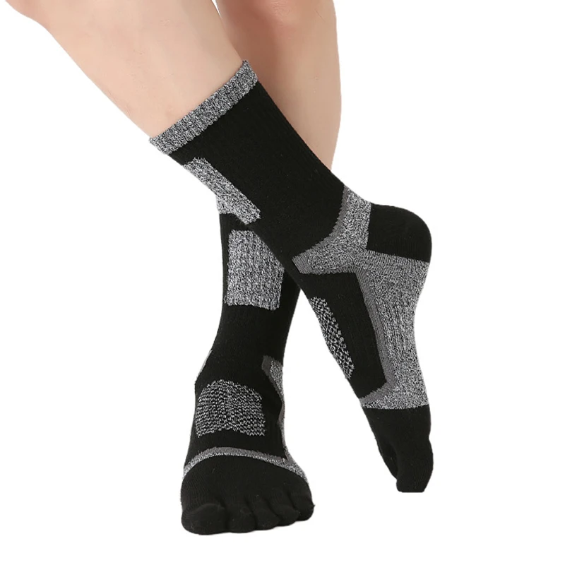 Chaussettes en pur coton à cinq doigts pour hommes, bas longs d\'automne et d\'hiver pour les abonnés aux documents, optique chaude, Parker fendu,