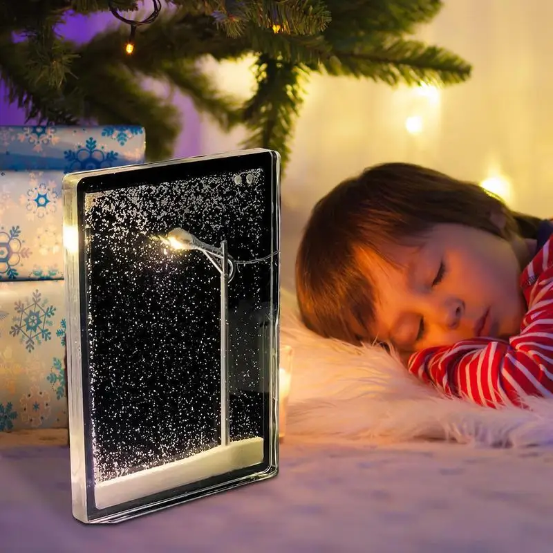 Snow Night Light Desk Light Snowy Night Light Kit Arts And Crafts for Kids Indoor Christmas Lights Decor for Children