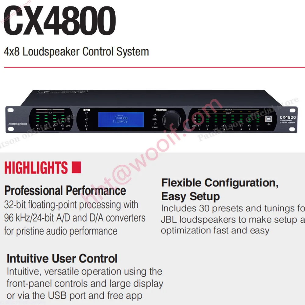 2025 DBX CX4800 معالج الصوت الاحترافي المتوافق مع البرامج الأصلية DSP معالجة الصوت نظام التحكم في مكبر الصوت