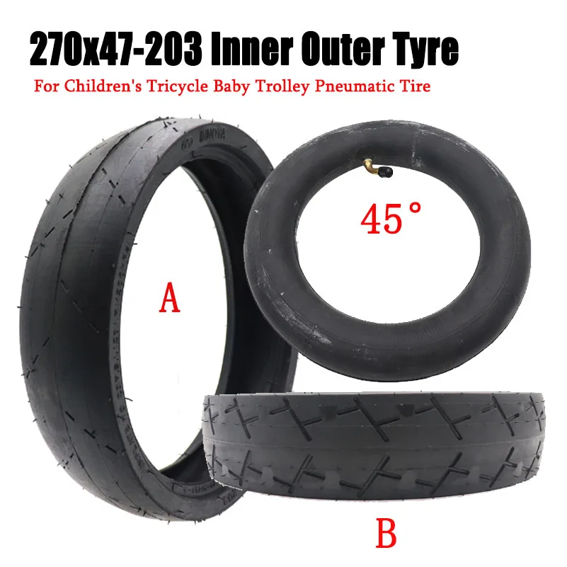 Good Quality 270x47-203 Tyre Inner Outer Tyre Fits for Children\'s Tricycle Baby Trolley Pneumatic Tire