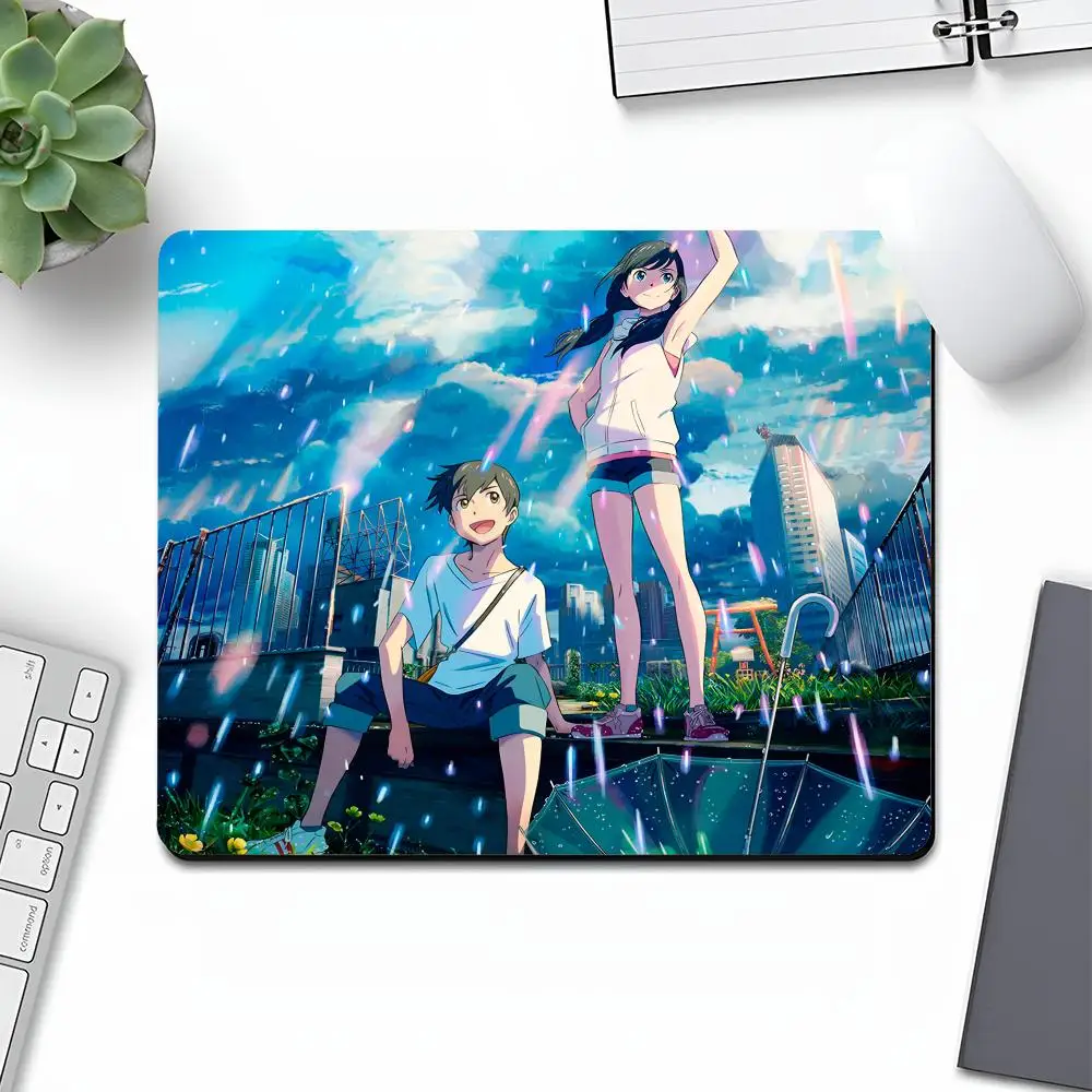 Weathering With You Mouse Pad Art Gaming Gamer Small Rubber Locking Edge Large Computer MousePad Gamer Laptop Desk Pad