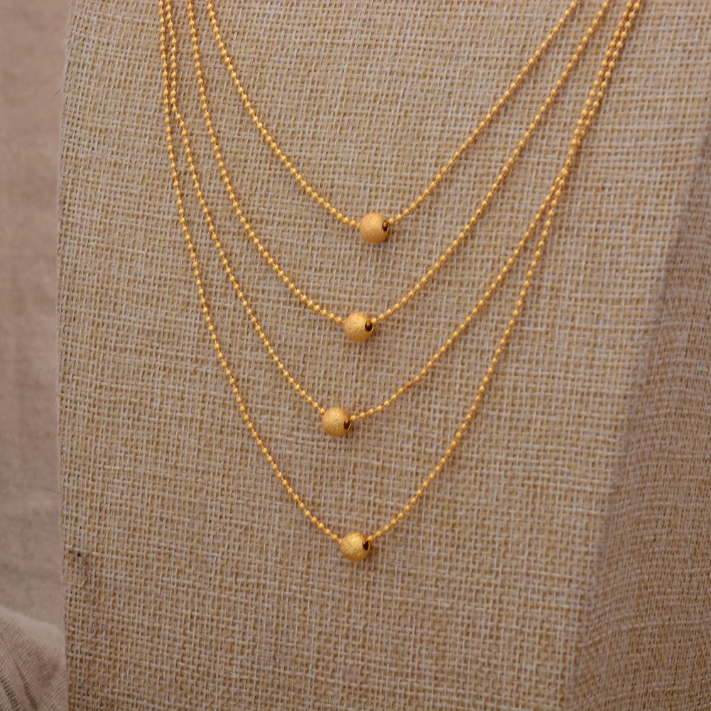 Dubai Ball Gold Color Jewelry Sets For Women/Girls Beads Necklace Earrings Ethioipian African Indian Wedding  Jewelry set