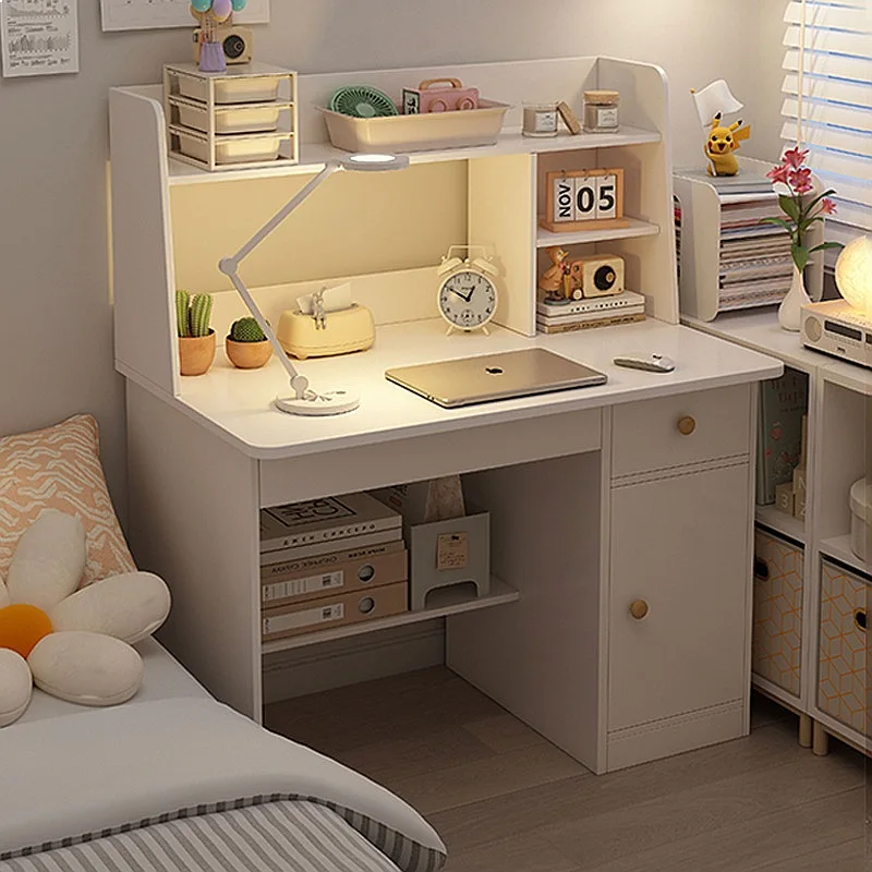Desk Bookshelf Integrated Writing Desk with Bookcase for Bedroom Home Office Student Workbench