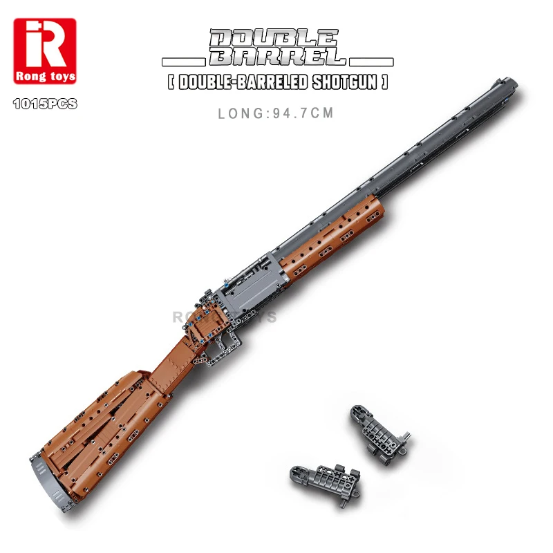 SWAT Military Weapon Double-barreled Shotgun Model Building Blocks WW2 Army Arms Rifle Bricks Gun Toys For Children Boys Gifts