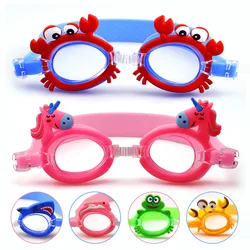 Simpatici occhialini da nuoto per bambini impermeabili antiappannamento imparano a nuotare occhiali specchio per cartoni animati per bambini con nuoto regolabile per bambini