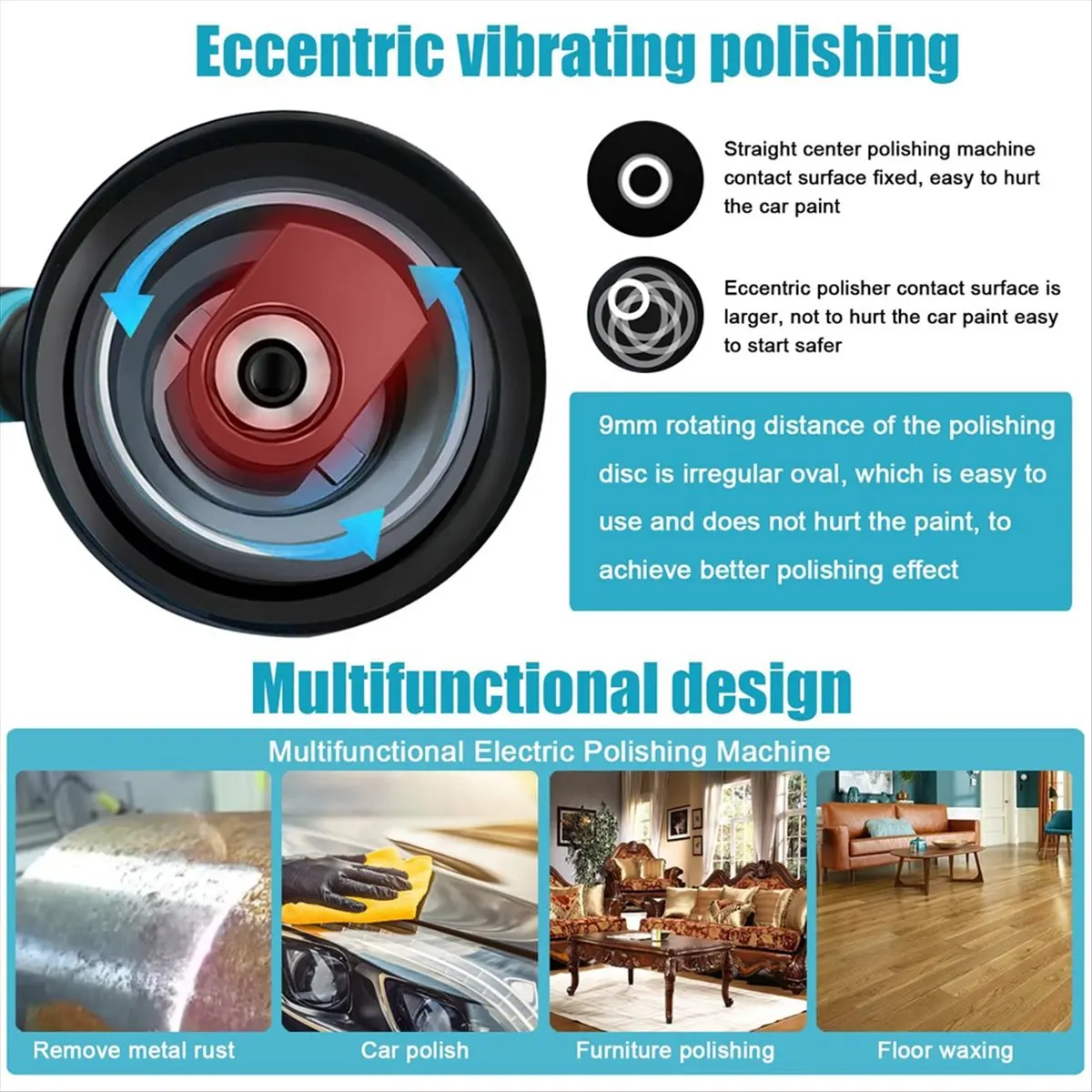 A36R 11Piece Lithium Battery Polisher Car Detailing Polisher Waxing Machine Motor Sander Lithium Battery Polisher EU Plug