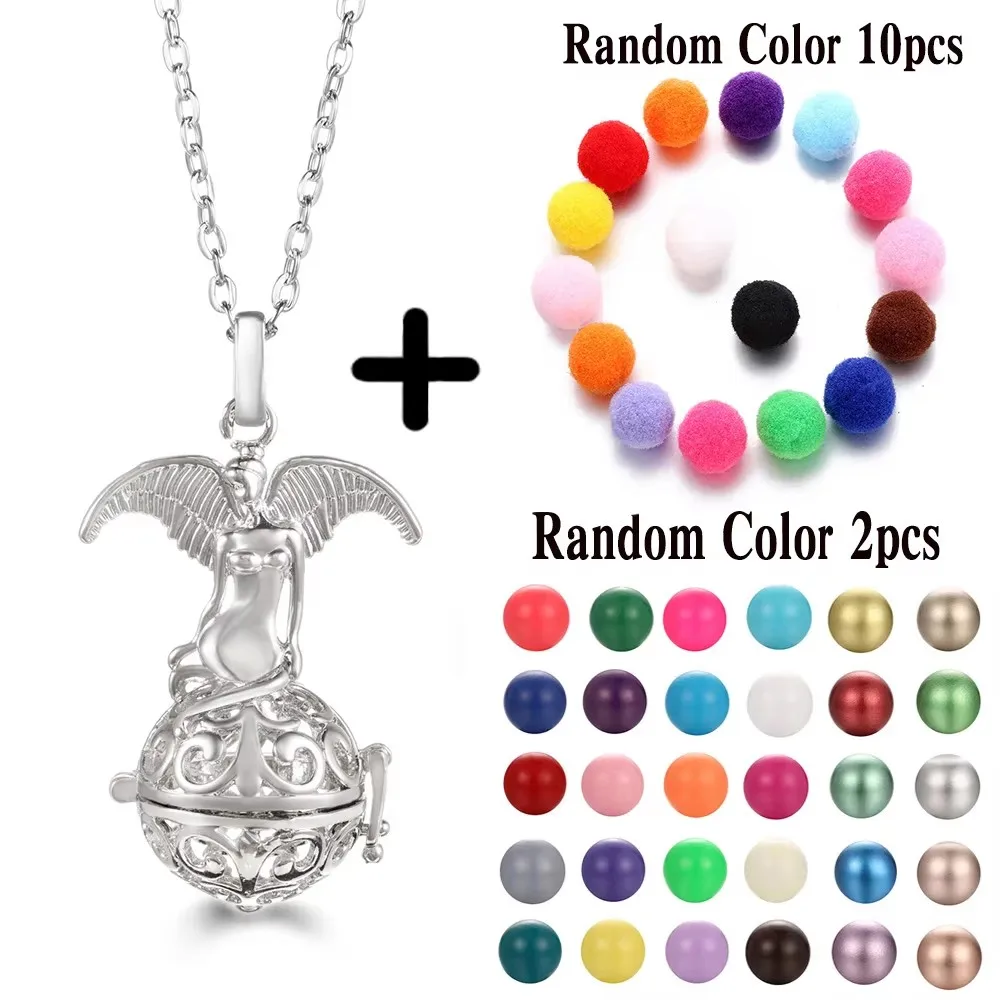 Mexico Chime Aromatherapy Caller Necklace Heart-Shaped Essential Oil Diffuser Lockets Music Ball Exquisite Cage Pendant Jewelry