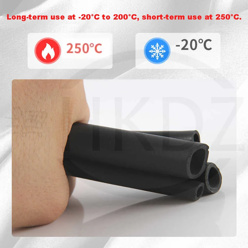 Black Fluorine Rubber Tube FKM Viton Fuel Hose Oil Hose Tube Fluorine Rubber Pipe Acid-Base Heat Oil Resistant ID 2mm -32mm