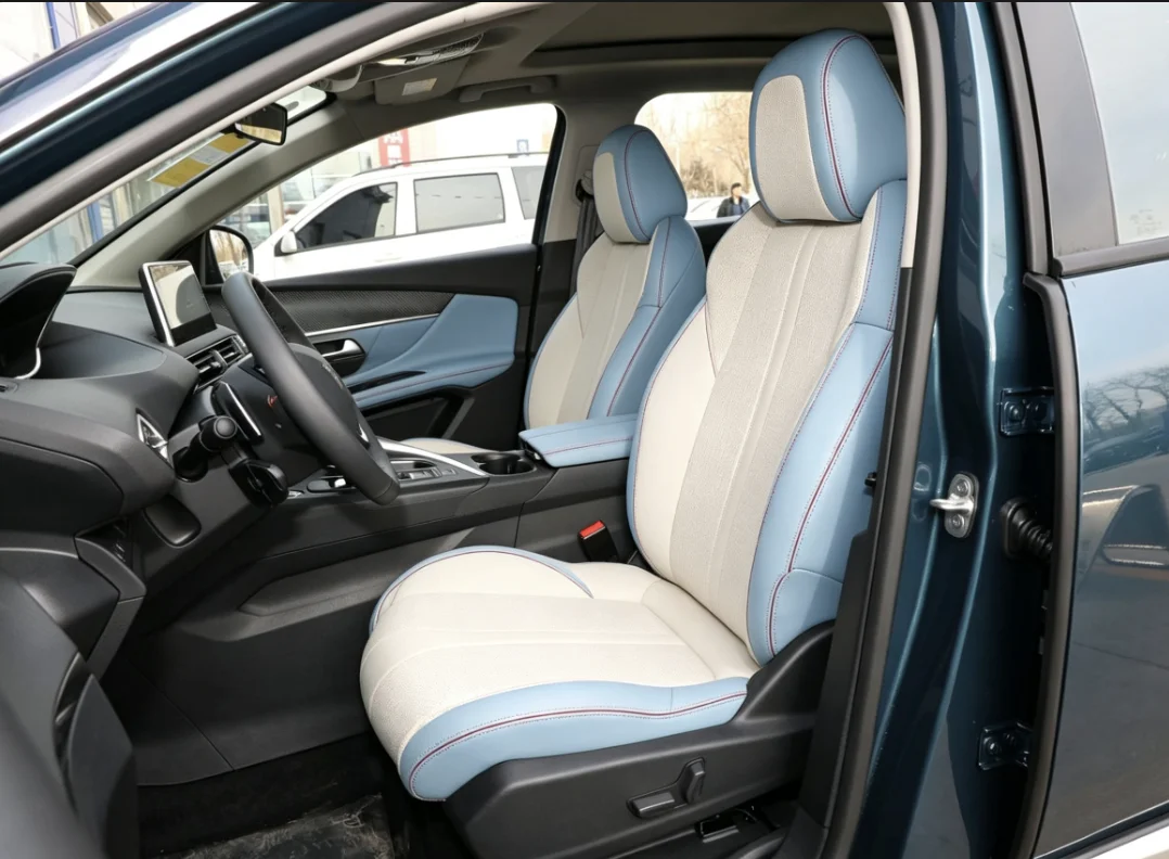 Für Peugeot 5008 2017~2023 Maßgefertigte Autositzbezüge Luxuriöses Nappaleder 100% Passgenau Innenausstattung 360 ° Vollständige Abdeckung – Detail 6
